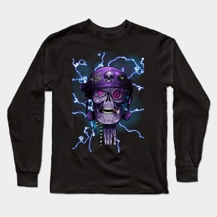 Retro Robo Skull Long Sleeve T-Shirt